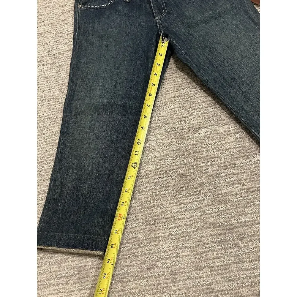 Flying Monkey Capri Jeans Juniors Dark Wash Stretch Mid Rise, Womens Sz 7, NWT